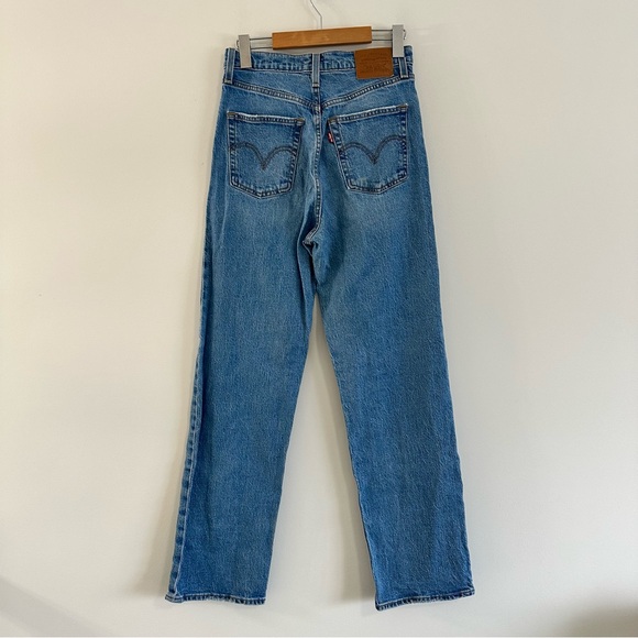 Levi’s Ribcage Straight Ankle Jeans Size 26 Blue - Picture 3 of 13